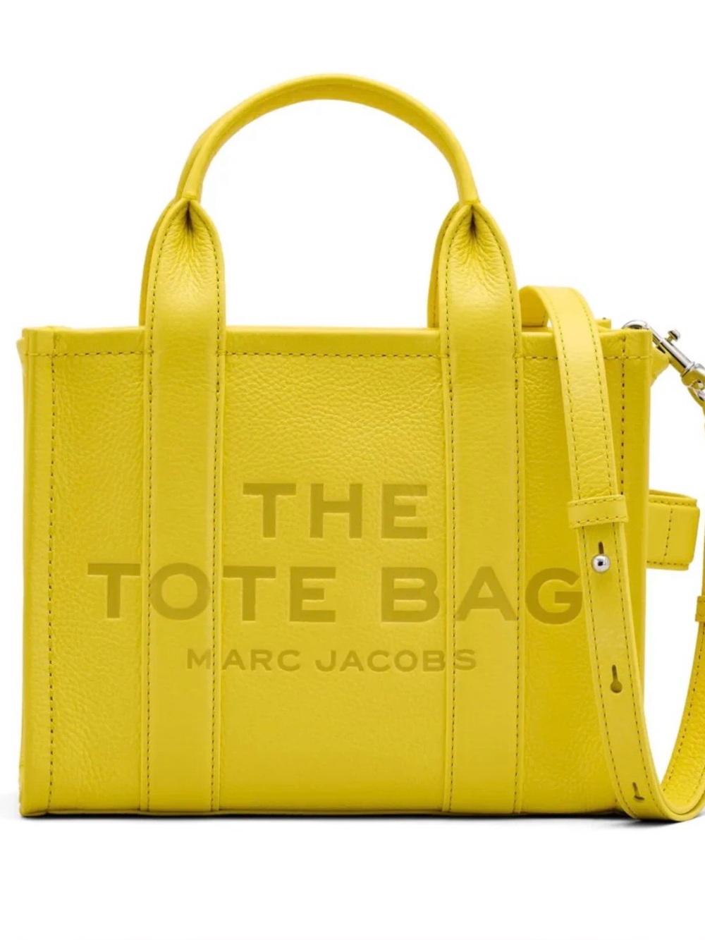 😊NWT Marc Jacobs The Leather Small Tote Bag - Smiley Yellow😊